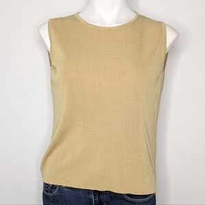 ✨3/$15  LRL Lauren Ralph Lauren tan 100% silk tank top M
